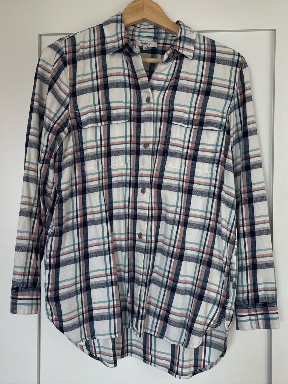 Madewell Plaid Button-Down Flannel Shirt Size M